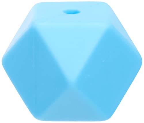 Rayher 14867356 Silikonperlen Hexagon, Hellblau-Töne, 14 mm ø, Beutel 10 Stück, für verschiedene Accessoires von Rayher