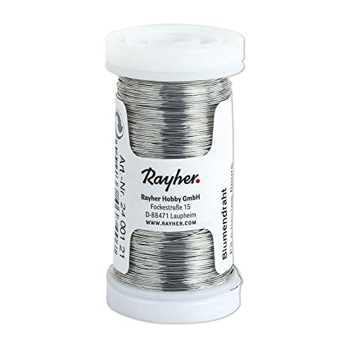 Rayher 2400100 Blumendraht, geglüht, 0,35 mm ø, Spule 100 m, Material Eisen, nickelfrei, Basteldraht, Wickeldraht von Rayher