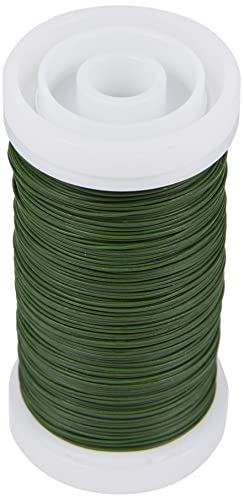 Rayher 2425013 Blumendraht, grün lackiert, 0,35 mm ø, SB-Btl. Spule 100 m, Material Eisen, nickelfrei, Basteldraht, Wickeldraht von Rayher