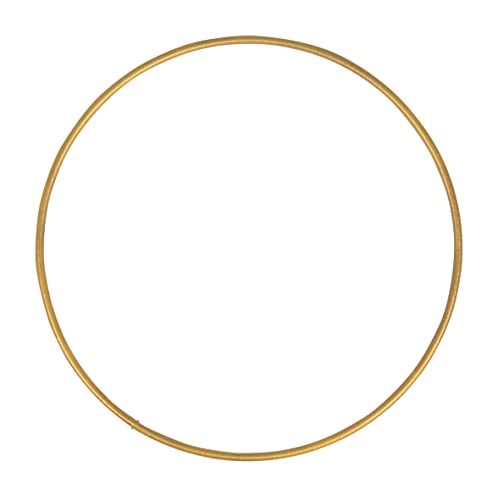 Rayher 2505106 Metallring, gold beschichtet, 15 cm ø, Stärke ca. 3 mm, Drahtring zum Basteln, für Wickeltechnik, Traumfänger Ring, Makramee Ring, Floristik von Rayher