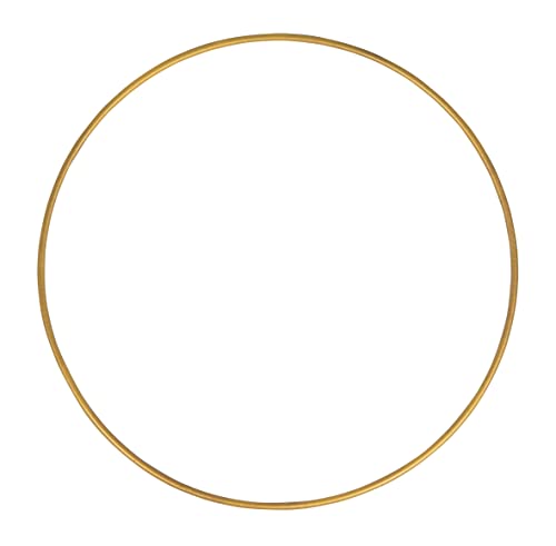 Rayher 2505206 Metallring, gold beschichtet, 20 cm ø, Stärke ca. 3 mm, Drahtring zum Basteln, für Wickeltechnik, Traumfänger Ring, Makramee Ring, Floristik von Rayher