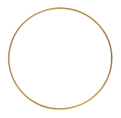 Rayher 2505306 Metallring, gold beschichtet, 25 cm ø, Stärke ca. 3,5 mm, Drahtring zum Basteln, für Wickeltechnik, Traumfänger Ring, Makramee Ring, Floristik (Packung mit 2) von Rayher