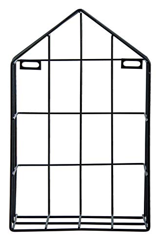 Rayher Hobby Rayher Hobby Rayher 25186576 Drahtregal Haus, 16 x 7 x 25 cm, schwarz, Wandregal, Metallregal, Aufbewahrungsbox, Gitterregal von Rayher