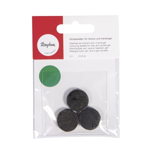 Rayher 3102829 Färbtabletten, für Wachs und Kerzen-Gel, grün, 2 cm ø, Btl. 3 Stück, Kerzenwachs färben von Rayher