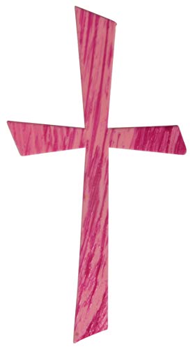 Rayher 31612264 Wachsmotiv Kreuz, pink, 10,5 x 5,5 cm, 1 Stück, zum Gestalten von Kerzen (Firmung, Konfirmation, Taufe, Hochzeit etc.) von Rayher