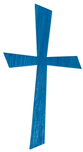 Rayher 31612374 Wachsmotiv Kreuz, azurblau, 10,5 x 5,5 cm, 1 Stück, zum Gestalten von Kerzen (Firmung, Konfirmation, Taufe, Hochzeit etc.) von Rayher