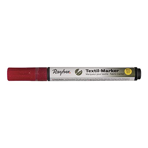 Rayher 35001287 Textil-Marker Glitter deckend, Rundspitze 1-2 mm, mit Ventil, klassikrot Rayher 35001287 Textil-Marker Glitter deckend, Rundspitze 1-2 mm, mit Ventil, klassikrot von Rayher