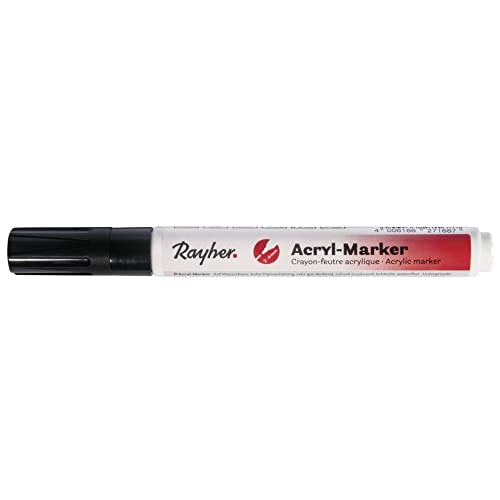 Rayher 35007576 Acryl-Marker, Rundspitze 2-4 mm, mit Ventil, schwarz Rayher 35007576 Acryl-Marker, Rundspitze 2-4 mm, mit Ventil, schwarz von Rayher