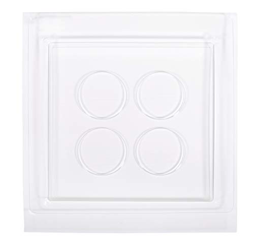 Rayher Hobby Rayher Hobby Rayher 36108000 Gießform Dekoplatte, 25 x 25 x 2 cm, aus PET, mit 4 Aussparungen für Deko-Objekte oder Kerzen, Beton Gießform, ideal zum Ausgießen mit Kreativ-Beton, Raysin-Gießpulver von Rayher