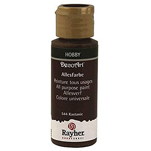 Rayher Acrylfarbe, kastanie, Allesfarbe matt, Flasche 59 ml, hochpigmentierte, cremige Allzweckfarbe, sehr gute Deckkraft, lichtecht, farbintensiv, wasserfest, schnell trocknend, 38000544 von Rayher