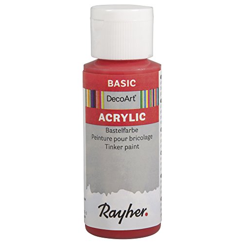 Rayher 38046278 Acrylic-Bastelfarbe, Flasche 59 ml, hellrot von Rayher