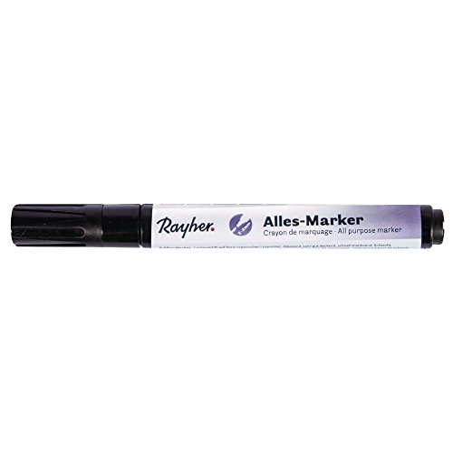 Rayher 3824901 Alles-Marker, Rundspitze 2-4mm, mit Ventil, schwarz von Rayher