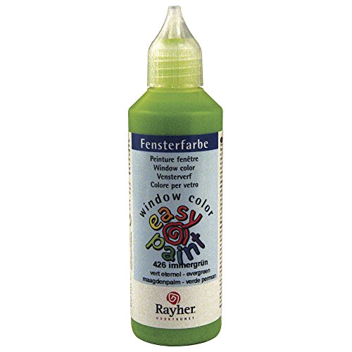 Rayher 38700426 Fensterfarbe easy paint , Flasche 80 ml, immergrün von Rayher