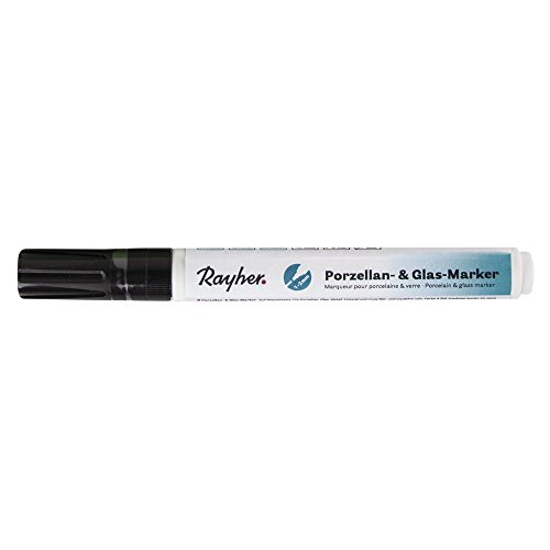 Rayher 38709576 Porzellan&Glas-Marker, 1-2 mm, schwarz von Rayher