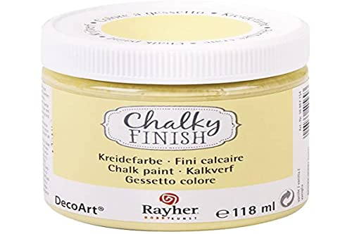 Rayher 38867154 Chalky Finish auf Wasser-Basis, Kreide-Farbe für Shabby-Chic-, Vintage- und Landhaus-Stil-Looks, 118 ml (1er Pack), vanille von Rayher