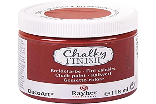 Rayher Hobby Rayher Hobby Rayher 38867222 Chalky Finish auf Wasser-Basis, Kreide-Farbe für Shabby-Chic-, Vintage- und Landhaus-Stil-Looks,118 ml (1er Pack) rost von Rayher