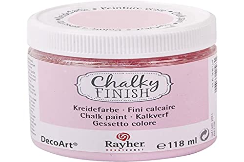 Rayher 38867258 Chalky Finish auf Wasser-Basis, Kreide-Farbe für Shabby-Chic-, Vintage- und Landhaus-Stil-Looks, 118 ml, rose von Rayher