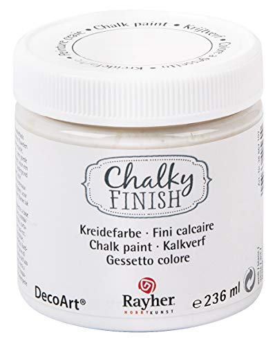 Rayher 38868102 Chalky Finish auf Wasser-Basis Kreide Farbe für Shabby-Chic, weiß, 236 ml (1er Pack) von Rayher