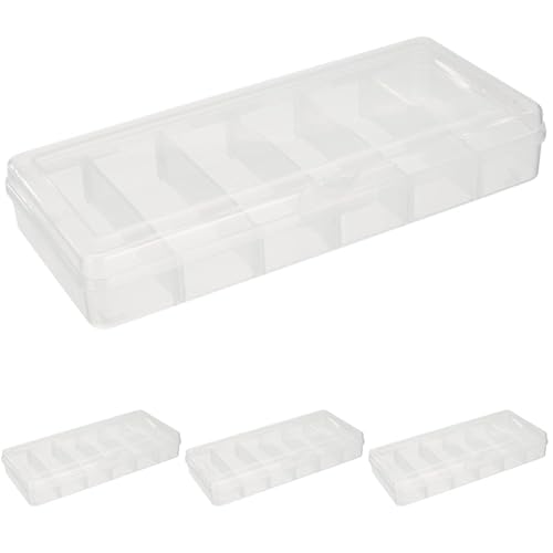 Rayher 39215000 Perlen Sortier-/Multifunktionsbox, Aufbewahrung für bis zu 42 Perlendöschen, 26,7 cm x 12,2 cm x 4,7 cm (Packung mit 4) von Rayher
