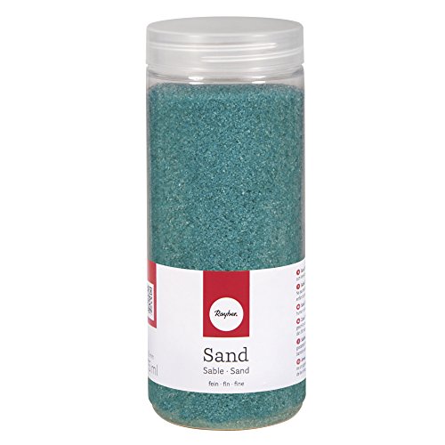Rayher 39339404 Sand, fein, 0,1-0,5mm, Dose 475ml, türkis von Rayher