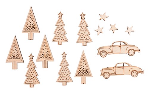 Rayher 46310000 Holz-Streuteile Wintercar, verschiedene Motive, 14er-Set, FSC 100 Prozent Rayher 46310000 Holz-Streuteile Wintercar, verschiedene Motive, 14er-Set, FSC 100 Prozent von Rayher