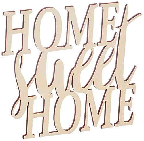 Rayher Holzschrift "Home sweet Home", FSC 100%, natur, 18x16,2x0,4cm, SB-Btl 1 Stück, 46416505 von Rayher