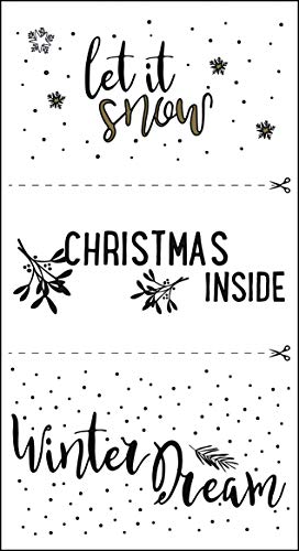 Rayher 50105000 let it snow Deko-Abziehmotive, Wasserschiebefolie Transfer Sticker, 2 Bogen, 10 x 16 cm von Rayher