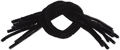 Rayher Chenilledraht, schwarz, Länge 50 cm, 9 mm ø, Btl. 10 Stück, Biegeplüsch zum Formen, basteln mit Kindern, Pfeifenputzer, 5210620 von Rayher