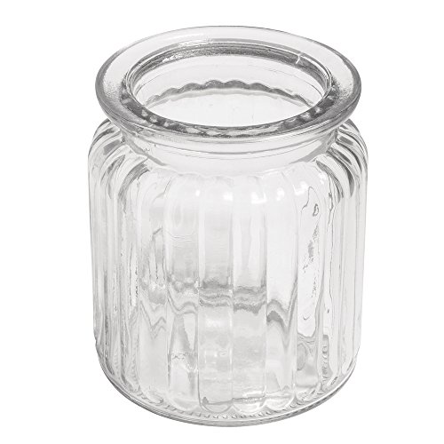 Rayher 56877000 Glas-Gefäß Rillen, 7,5x9 cm, Öffnung ø 5,5 cm, 270 ml von Rayher