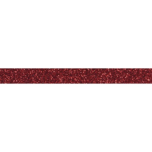 Rayher 59925287 Glitter Tape, 15mm, Rolle 5m, klassikrot von Rayher