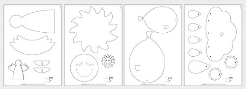 Rayher 62915505 Laubsägevorlagen Sonne, Wolke, Co mit Sperrholzplatten, Motiv für Laubsägearbeiten, 300x200x4 mm, Natur von Rayher