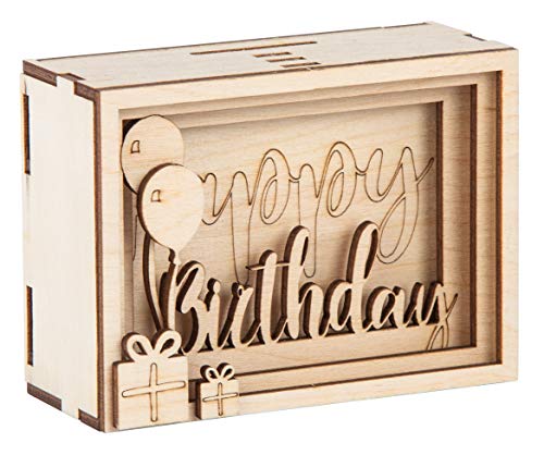 Rayher DIY Geldgeschenk Verpackung "Birthday" für Geburtstag, 3D Geschenkbox aus Holz zum Gestalten, 13-teilig, 11,5x8,5x5cm, Box 1Set, FSC Mix Credit, 62922505 Rayher DIY Geldgeschenk Verpackung "Birthday" für Geburtstag, 3D Geschenkbox aus Holz zum Gestalten, 13-teilig, 11,5x8,5x5cm, Box 1Set, FSC Mix Credit, 62922505 von Rayher