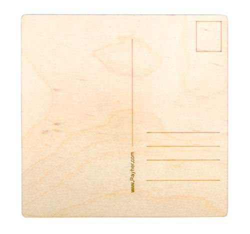 Rayher Holz Postkarten, quadratisch, Birkenholz FSC zertifiziert, 14,8 x14,8 x 0,3 cm, Btl. 20 Stück, Postkarten aus Holz, 62955505 von Rayher
