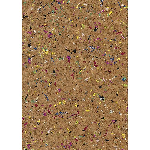 Rayher 63018000 Korkstoff, Granulat natur/bunt, Zuschnitt gerollt, 45 x 30 cm, Stärke 0,5 mm, vegane Lederalternative, zum Basteln, Nähen, Kleben, Schneiden, Stanzen, Bemalen, Beschriften von Rayher