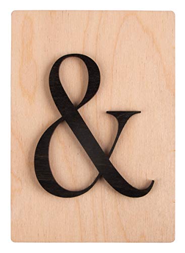 Rayher Holz Zeichen &, FSC Mix Credit, Holzfliese 10,5x14,8cm, 3D-Zeichen in schwarz, 3mm starkes Zeichen auf 4mm starker Holzfliese, Holzbuchstaben, 63118576 von Rayher