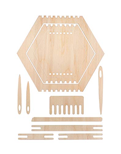 Rayher 63124505 Holz Webrahmen Set Wabe, FSC zertifiziert, 11teilig, 3 verschiedene, 6eckige Rahmen, mit Webschiffchen, Webnadeln, Webkamm Rayher 63124505 Holz Webrahmen Set Wabe, FSC zertifiziert, 11teilig, 3 verschiedene, 6eckige Rahmen, mit Webschiffchen, Webnadeln, Webkamm von Rayher