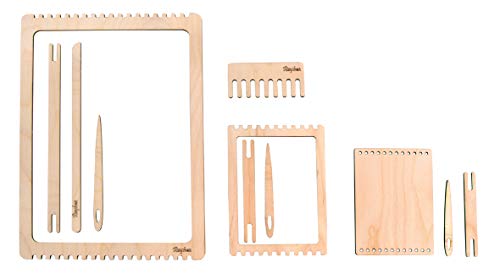 Rayher Holz Webrahmen Set, FSC Mix Credit, 11teilig, 3 verschiedene Rahmen, mit Webschiffchen, Webnadeln, Webkamm, 63125505 Rayher Holz Webrahmen Set, FSC Mix Credit, 11teilig, 3 verschiedene Rahmen, mit Webschiffchen, Webnadeln, Webkamm, 63125505 von Rayher