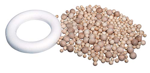 Rayher Bastelpackung Kranz aus Holzkugeln, 20 cm ø, 290 Rohholzkugeln, 1 Styroporring 17 cm ø, Türkranz, Dekokranz, 63504000, Natur Rayher Bastelpackung Kranz aus Holzkugeln, 20 cm ø, 290 Rohholzkugeln, 1 Styroporring 17 cm ø, Türkranz, Dekokranz, 63504000, Natur von Rayher