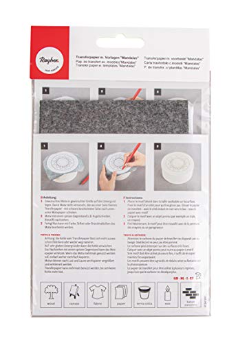 Rayher 67289000 5x DIN A4 Transferpapier mit Vorlagen Mandalas, zum Übertragen von Motiven von Rayher