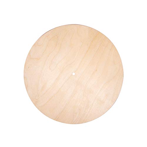 Rayher Uhrenplatte Holz, rund, 30 cm ø, Plattenstärke 6 mm, Loch ø 7,6 mm, FSC zertifiziert, Holzscheibe, Holzplatte, Uhrscheibe, Uhr basteln Holz, 69240505 von Rayher