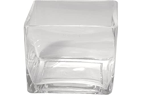 Rayher 8669900 Glas-Vase, klar, 7,5x7,5 cm, Höhe 8 cm von Rayher