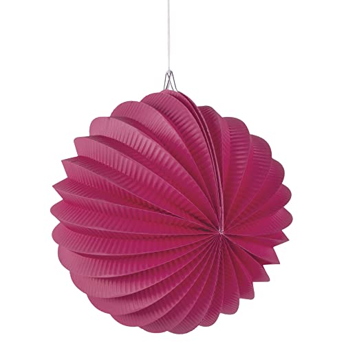 Rayher 87106264 Papier Lampion, inklusive Schnur zum Aufhängen, 22cm ø, pink, Partydekoration von Rayher