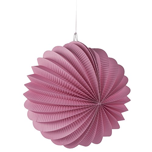 Rayher 87106270 Papier Lampion, inklusive Schnur zum Aufhängen, 22cm ø, rosa, Partydekoration von Rayher