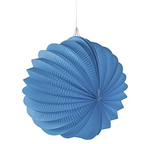 Rayher 87106374 Papier Lampion, inklusive Schnur zum Aufhängen, 22cm ø, azurblau, Partydekoration von Rayher