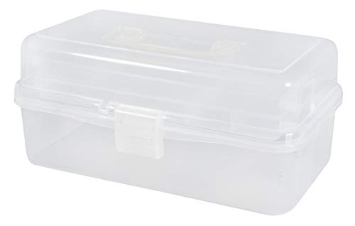 Rayher Aufbewahrungsbox / Sortierbox Kunststoff-Werkzeugkiste mit Tragegriff, 3 Ebenen, 31 x 17 x 15 cm, zum Sortieren und Ordnen von Kleinteile, Organizer Box, Aufbewahrungskoffer mit Clip, 39573000 von Rayher