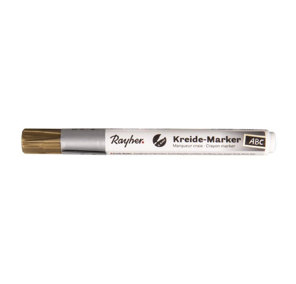 Rayher Bastelfarbe Kreide-Marker, brillant gold Keilspitze 2-6 mm von Rayher