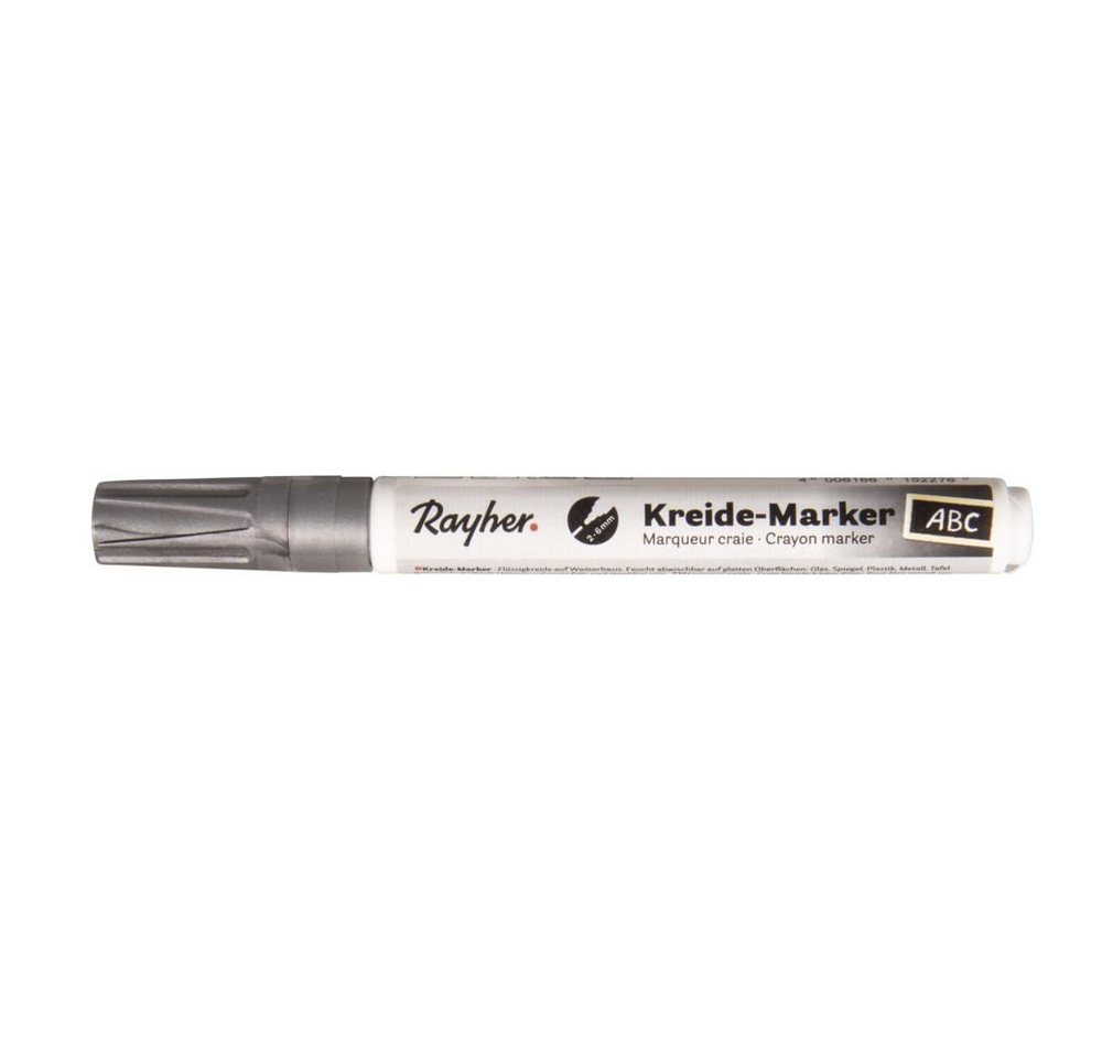 Rayher Bastelfarbe Kreide-Marker, brillant silber Keilspitze 2-6 mm von Rayher