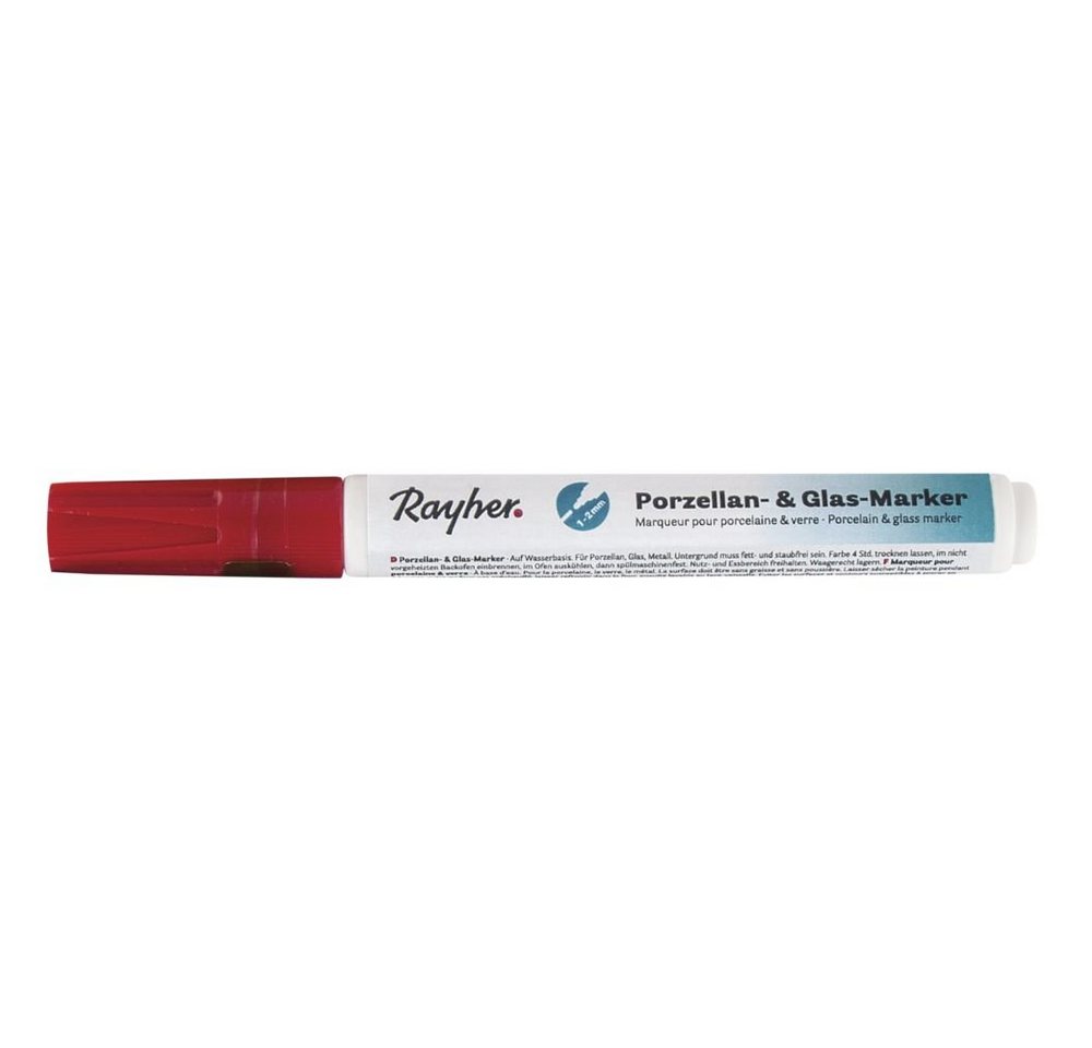 Rayher Bastelfarbe Porz.&Glas-Marker 1-2mm kirschrot von Rayher