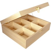 Rayher Bastelholz natur Teebox mit 6 Fächer von Rayher