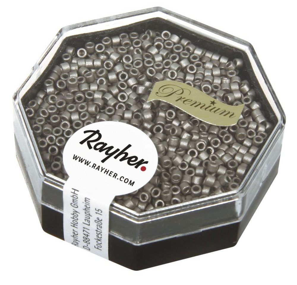 Rayher Bastelperlen Delica Rocailles D1,6mm stahlgrau von Rayher